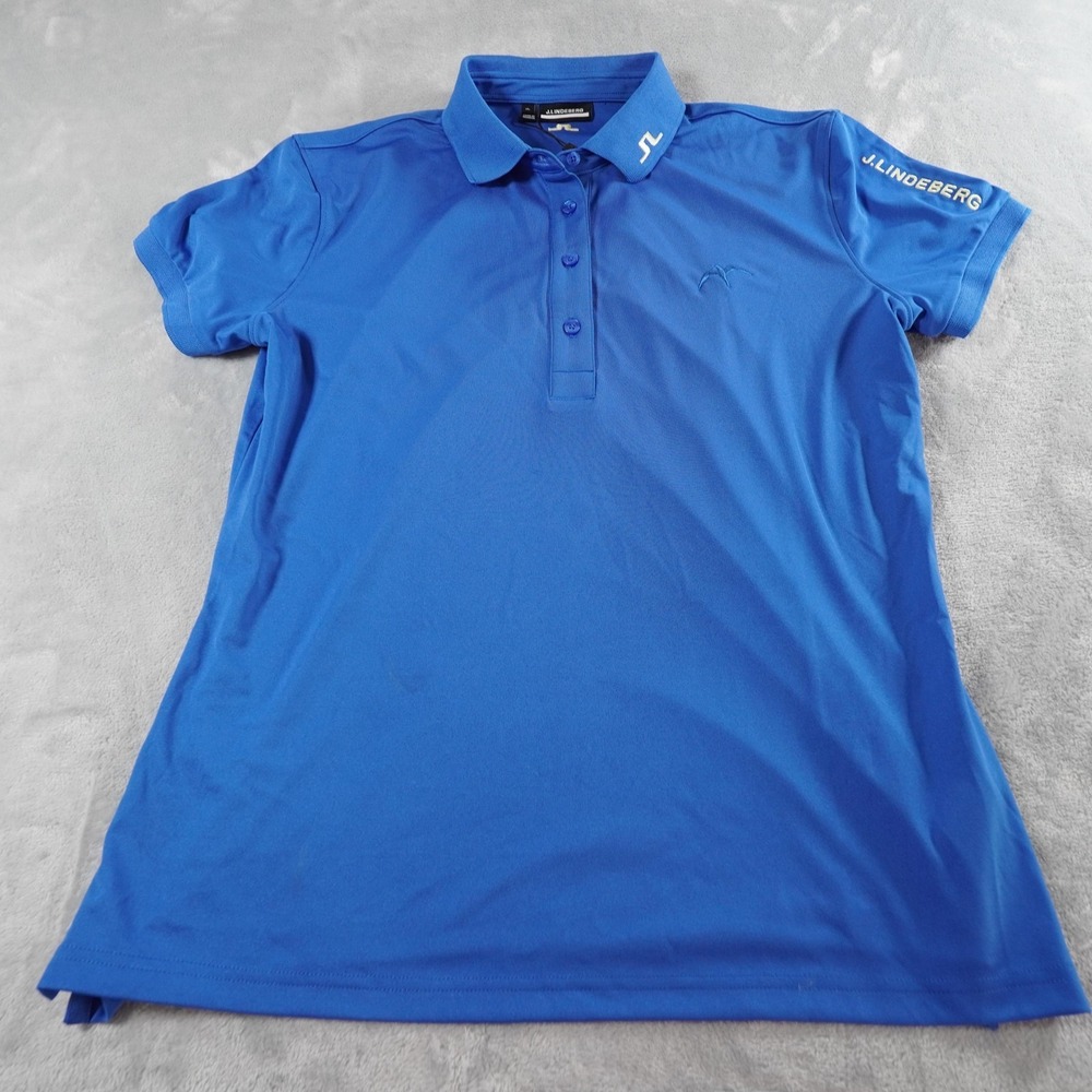 J.Lindeberg Tour Tech Golf Polo Womens XL Blue Short Sleeve Athletic Shirt - Picture 3 of 11